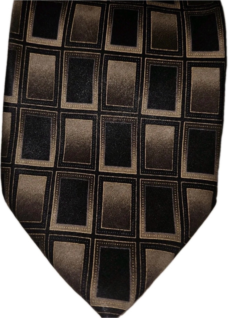 Classic Black and Brown Geometric Men's Tie
